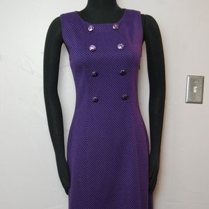 Purple with Black Stripe Sheath Dress